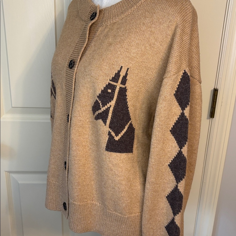 NEW RAILS Mavie Horse Cardigan Camel Cotton/Wool Blend size XL - Picture 9 of 16